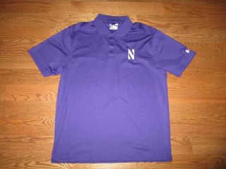 Men ' s Northwestern Wildcats Under Armour Heat Gear Loose Polo Shirt Sz.  L 2