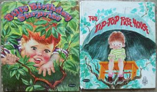 2 Vintage Whitman Tell - A - Tale Books Tip - Top Tree House,  Bill 