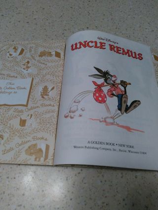 Uncle Remus A Little Golden Book Walt Disney Vintage 1986 Golden Press 105 - 66 3