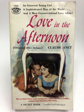 Love In The Afternoon Claude Anet Signet Movie Tie In Audrey Hepburn Gary Cooper
