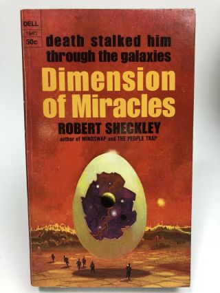 Dimension Of Miracles Robert Sheckley Dell Science Fiction 1st Printing