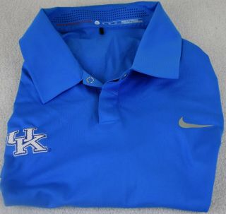 Nike Golf University Of Kentucky Wildcats Dri - Fit Polo Blue Shirt Men’s Size Xl