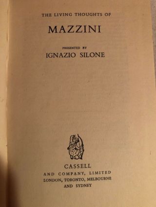 The Living Thoughts Of Mazzini by Ignazio Silone 1946 3
