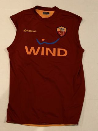 Kappa As Roma Soccer Player Issued Sleeveless Training Shirt Xl