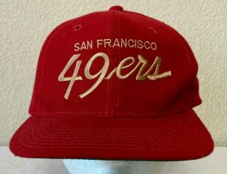 Vintage San Francisco 49ers Ball Cap Hat Red 100 Wool One Size The Pro