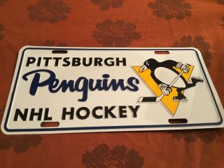Vintage Pittsburgh Penguins Novelty License Plate