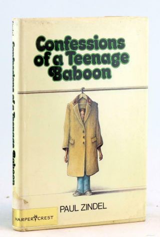 Paul Zindel First Edition 1977 Confessions Of A Teenage Baboon Ya Novel Hc W/dj