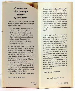 Paul Zindel First Edition 1977 Confessions of a Teenage Baboon YA Novel HC w/DJ 3