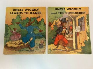 Vintage 1939 Uncle Wiggily And The Peppermint & Uncle Wiggily Learns To Dance