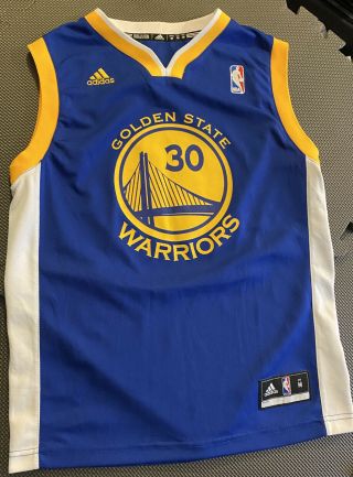 Adidas Steph Curry 30 Golden State Warriors Jersey Youth Medium (blue)