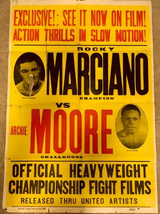 Rocky Marciano Vs Archie Moore Large Poster 1955 Heavyweight Boxing Champion