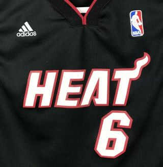Adidas NBA Miami Heat Lebron James 6 Basketball Jersey Boys Size Large - Black 3