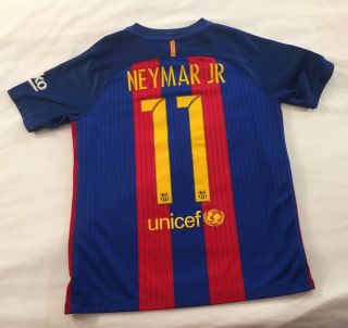 Boys Nike Fc Barcelona Neymar Jersey Size Youth Xl Extra Large Kids Spain