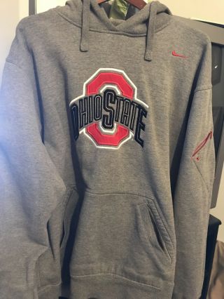 Nike Men’s Ohio State Gray Hooded Sweatshirt Size Large