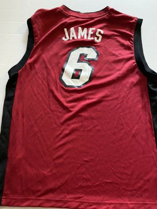 Lebron James Miami Heat 6 Jersey Adidas Size L 2