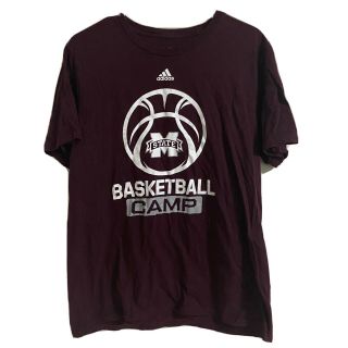 Adidas Mississippi State Bulldogs Maroon Basketball Camp T - Shirt Men 