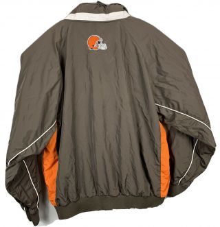 NFL Cleveland Browns Windbreaker Jacket 1/4 Zip Embroidered Mens XL Brown Orange 2