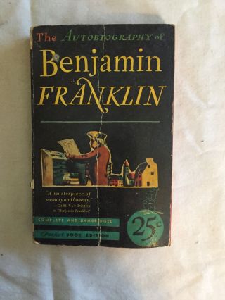 The Autobiography Of Benjamin Franklin,  Pocket Books Second Printing 1940 Pb 23