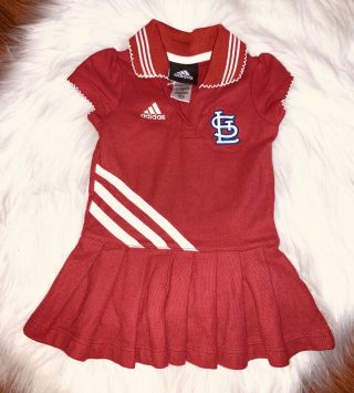 Adidas St Louis Cardinals Tennis Dress Baby Girl Size 18 Months Red White Mlb