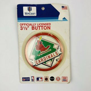 Vintage 80s St.  Louis Cardinals Baseball Button Pin Back 3.  5 " - Deadstock