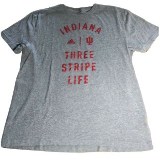 Rare Adidas Indiana University 3 Stripe Life T - Shirt Gray Women’s Xl Large