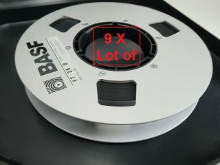 9x Basf 1 Inch Video Tape On Alu Reel,  Spool For Nagra Vpr Or Other