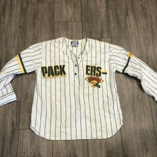 Vintage Team Nfl Green Bay Packers Striped Pajama Top