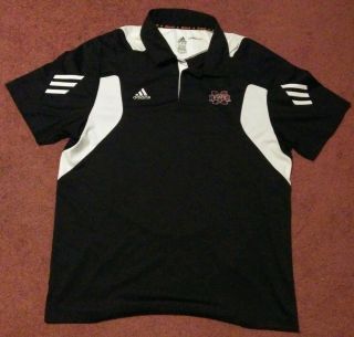 Mississippi State Bulldogs Adidas Climalite Scorch Mens Size Large Polo Shirt
