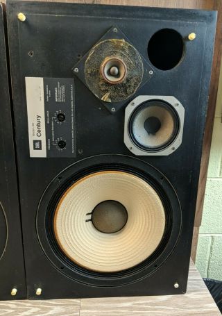 Classic JBL L100 Vintage Speakers in Cherrywood Color Need Work 3
