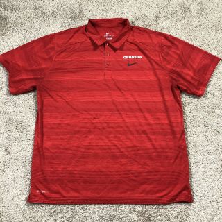 Men’s Nike Red Dri Fit Uga Georgia Bulldogs Golf Polo Shirt 2xl Read