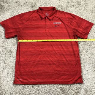 Men’s Nike Red Dri Fit UGA Georgia Bulldogs Golf Polo Shirt 2XL Read 3