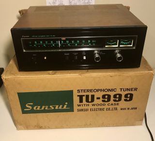 Vintage Sansui Tu - 999 Solid State Am/fm Tuner With Box,  Antenna