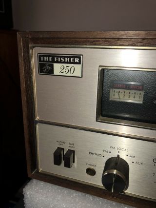 Vintage The Fisher 250 - T AM/FM Tune - O - Matic Stereo Receiver 3