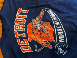 Vintage 1984 Detroit Tigers World Champion Long Sleeve T - shirt Small / XSmall 3