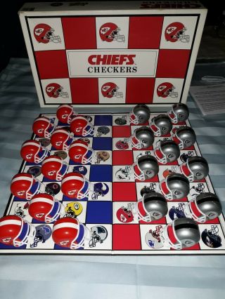 Kansas City Chiefs Vs Oakland Raiders Checkers Game Set Nfl 1993 Complete