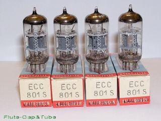NOS OB 1970 ' s Telefunken ECC801S Matched Quad tubes,  Berlin W - Germany. 2