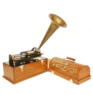 1900 Edison Home Phonograph W/original Brass Horn,  Sidearm C Reproducer,  More