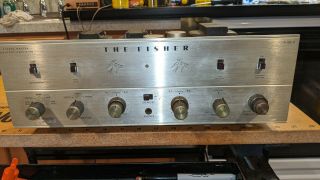 Fisher X - 100 - B Stereo Master Control Amplifier Vacuum Tube Powers On No Output