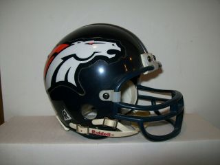 Nfl Denver Broncos Riddell Football Mini Helmet - Size 3 5/8