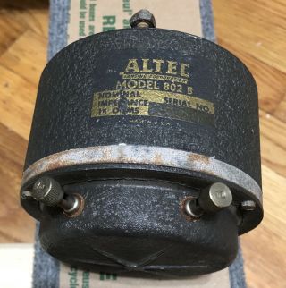 1 Altec Lansing 802b Alnico Driver / Fits 808 H 811 H825 A7 - 800 Iconic Saloon