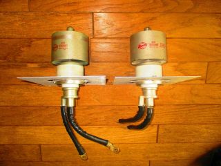 (2) 3cx2500 F3 (8251) High Frequency Vacuum Tubes By Eimac With Mounting Plates
