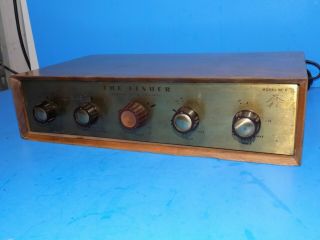 THE FISHER MASTER CONTROL 30C MONO TUBE PREAMP PREAMPLIFIER WITH CABINET 30 - C 3