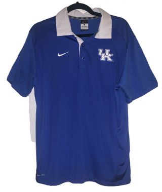 Nike Golf University Of Kentucky Wildcats Dri - Fit Polo Blue Men’s Large L Ncaa