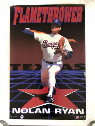 1992 costacos Nolan Ryan poster 23x35 Flame thrower Texas Rangers Flamethrower 2
