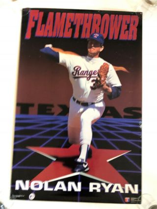 1992 costacos Nolan Ryan poster 23x35 Flame thrower Texas Rangers Flamethrower 3
