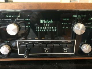 Mcintosh C - 28 Stereo Preamp Cabinet Broken Glass But Great