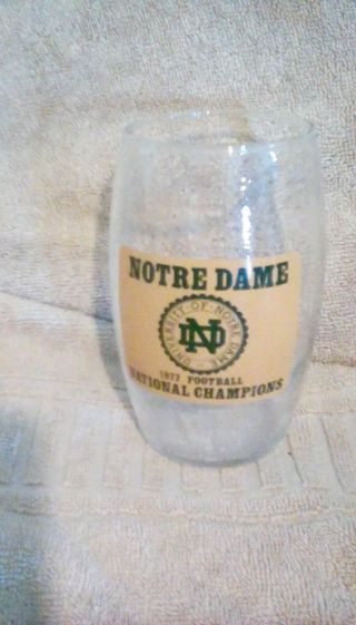 Notre Dame Fighting Irish 1977 National Champions Football Glass Alumni