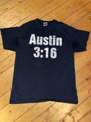 Official Wwe Austin 3:16 Stone Cold Steve Austin Black Skull T Shirt Large Mens