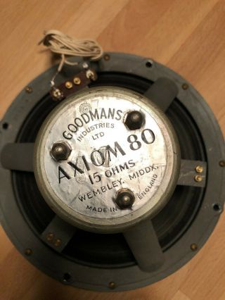 Very Rare Htf Vintage Goodmans Axiom 80 Full Range Speaker - Exc To - L@@k