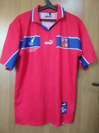 Rare Czech Republic Puma Home Shirt Jersey Tričko 98 - 99 - 00 Seasons Sz L